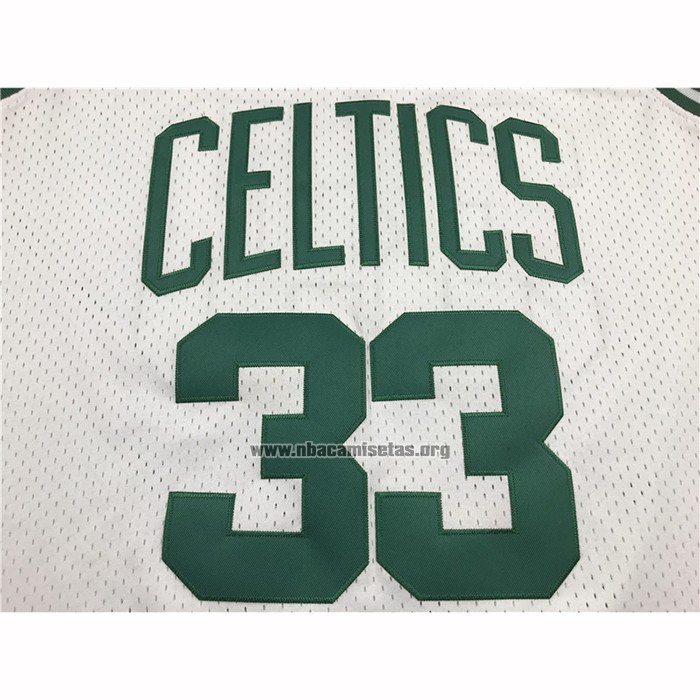 Camiseta Boston Celtics Larry Bird NO 33 Hardwood Classics Throwback Blanco